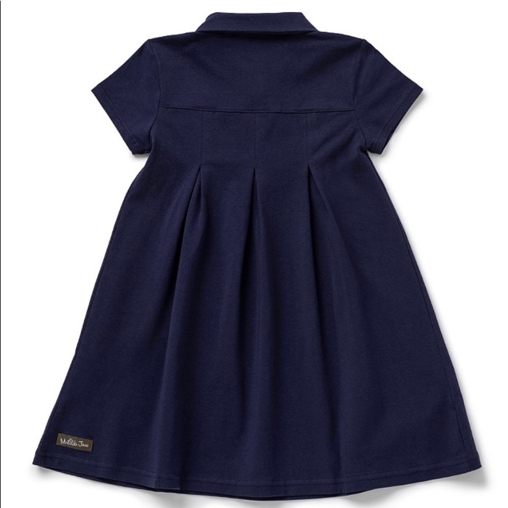 Girls collard dress- navy